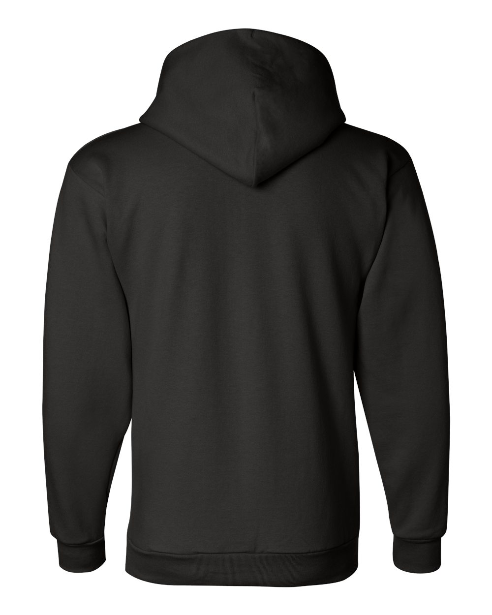 Am image of a Custom Champion Adult Powerblend® Hooded Sweatshirt in Black!
