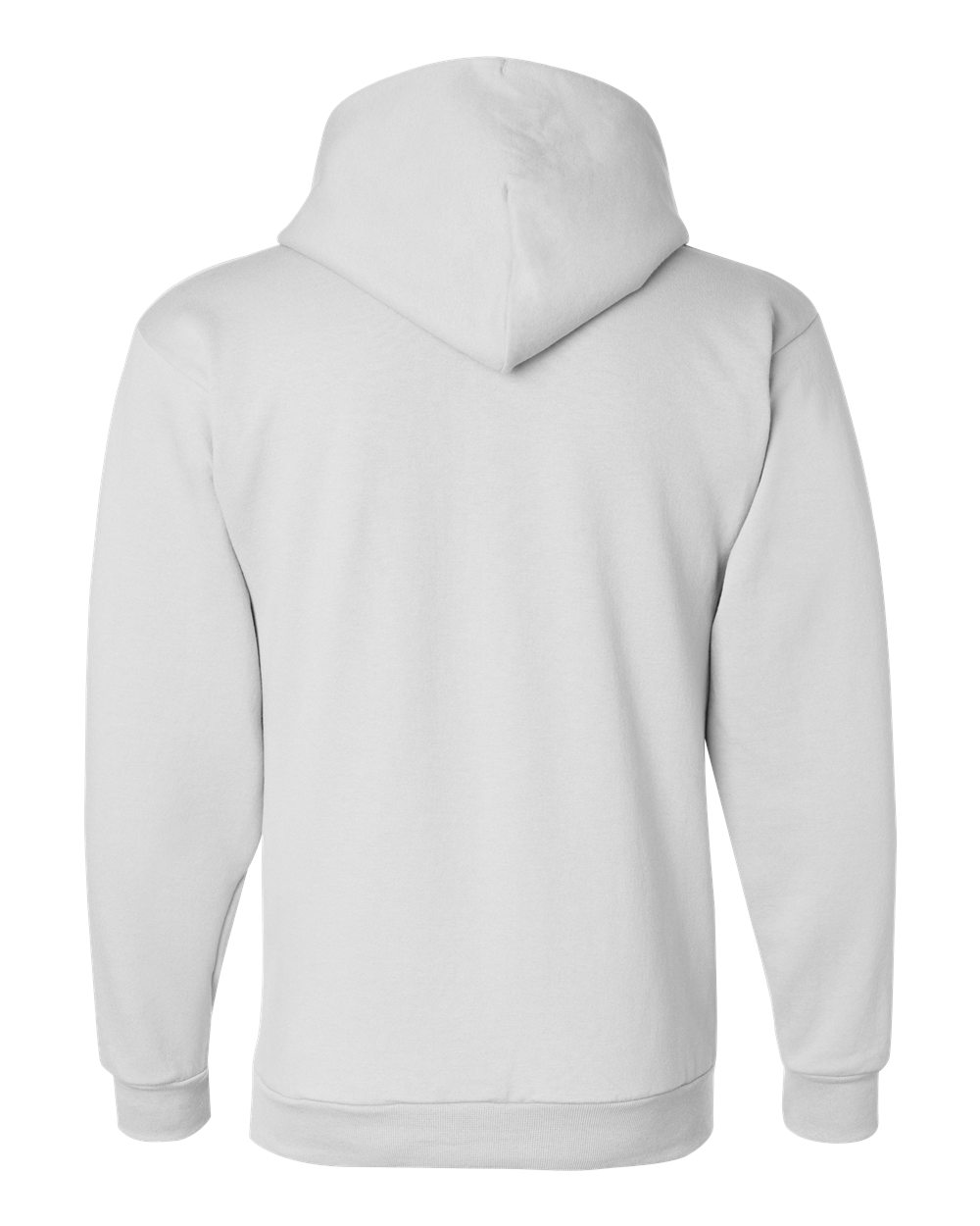Am image of a Custom Champion Adult Powerblend® Hooded Sweatshirt in White!