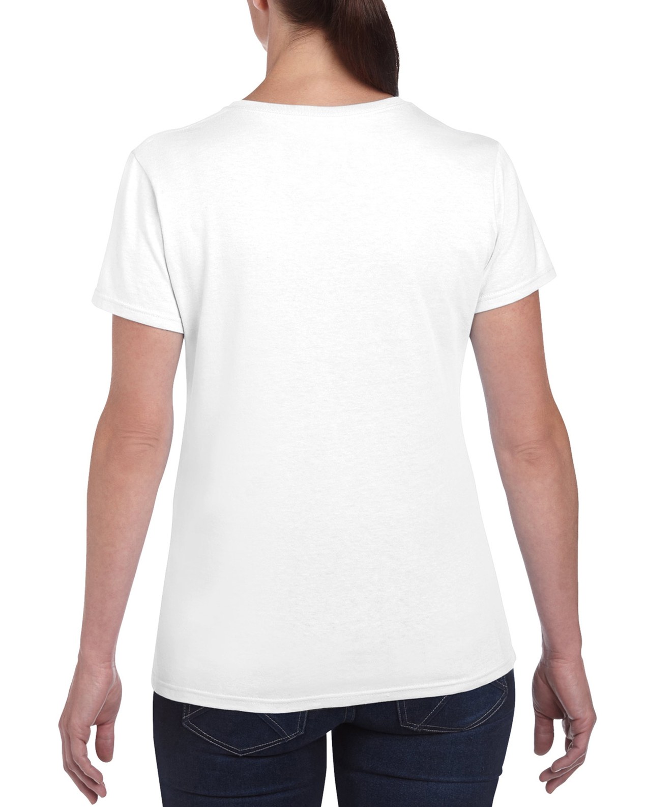 Am image of a Custom Gildan Heavy Cotton Women's Tshirt in White!