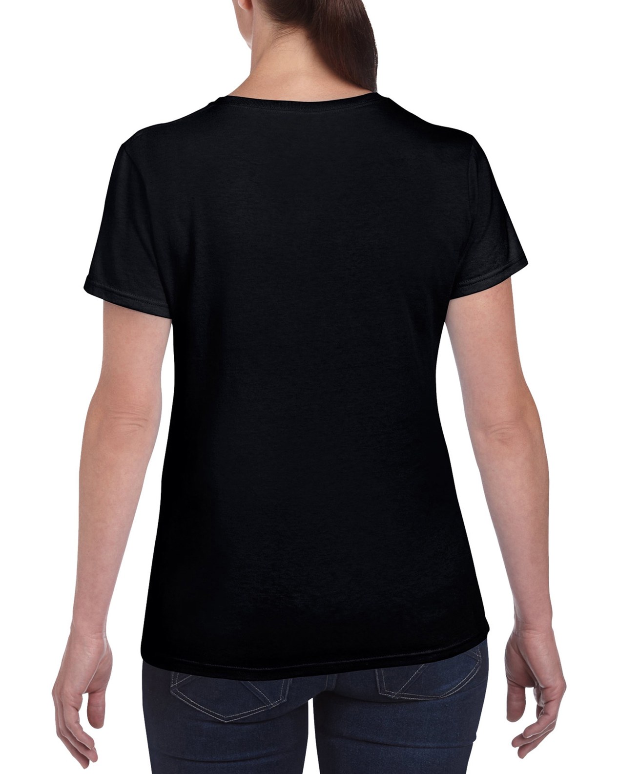 Am image of a Custom Gildan Heavy Cotton Women's Tshirt in Black!