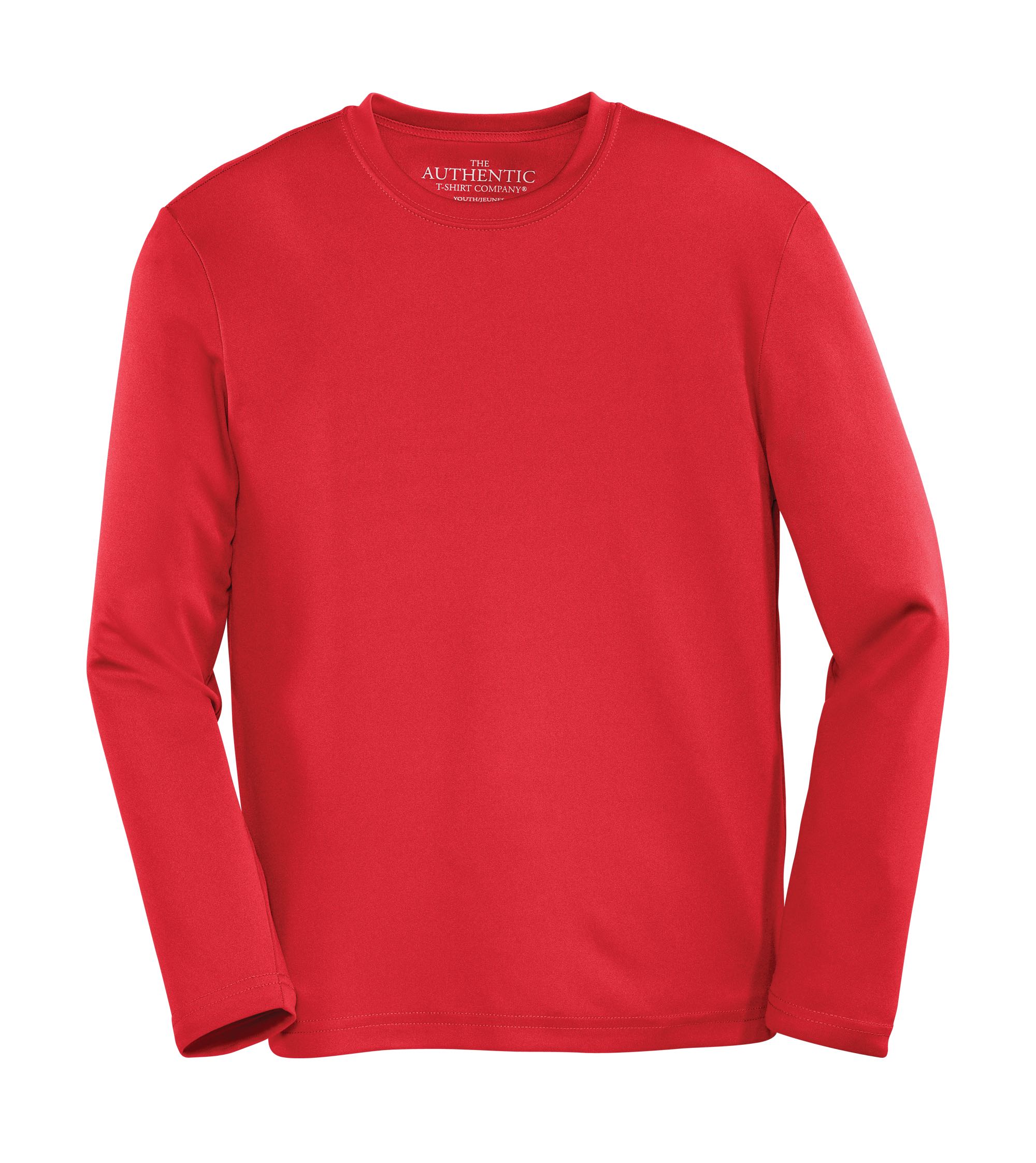 Am image of a Custom ATC Pro Team Long Sleeve Youth Tee in True Red!
