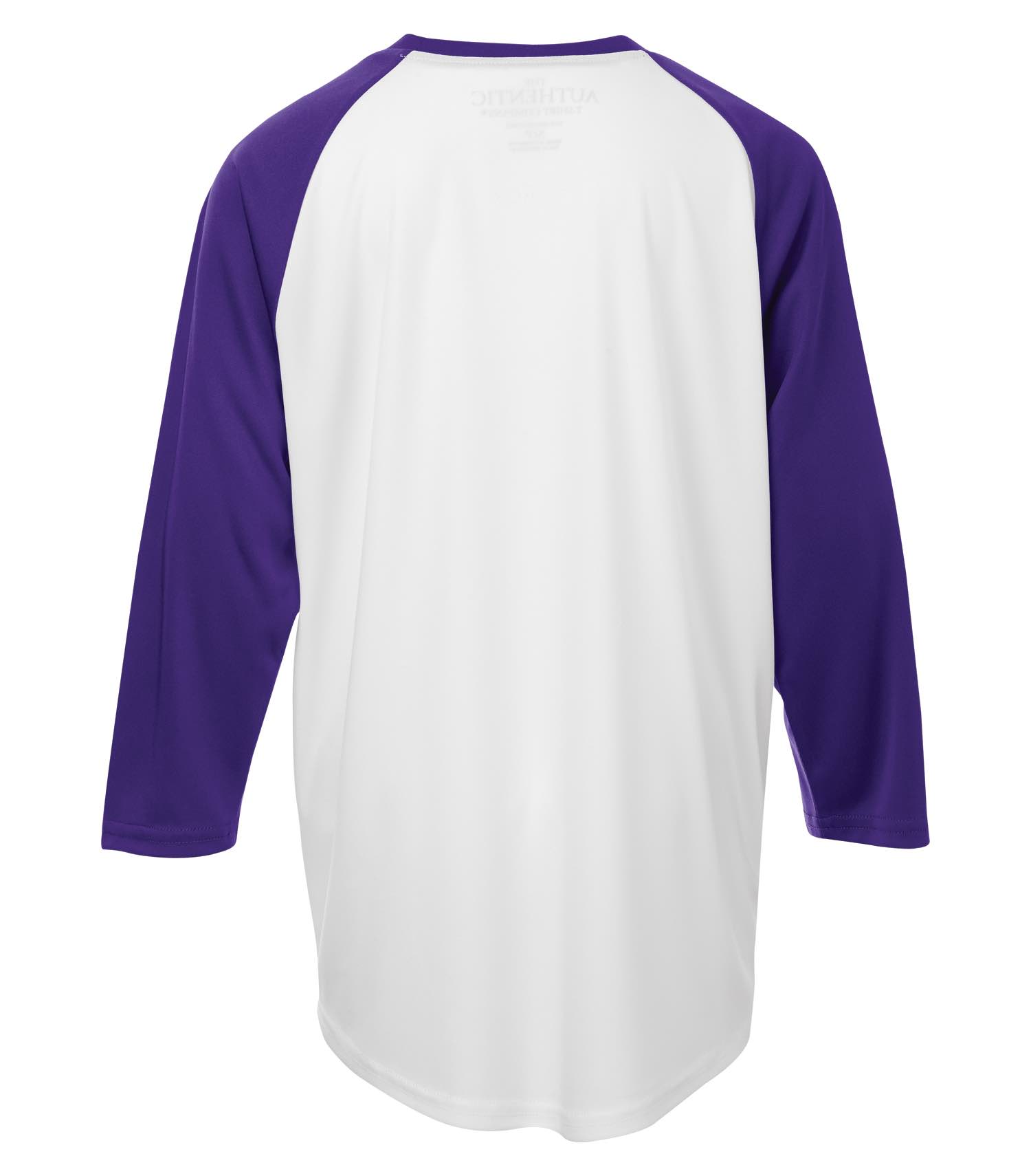 Am image of a Custom ATC Pro Team Baseball Youth Jersey in White/Purple!