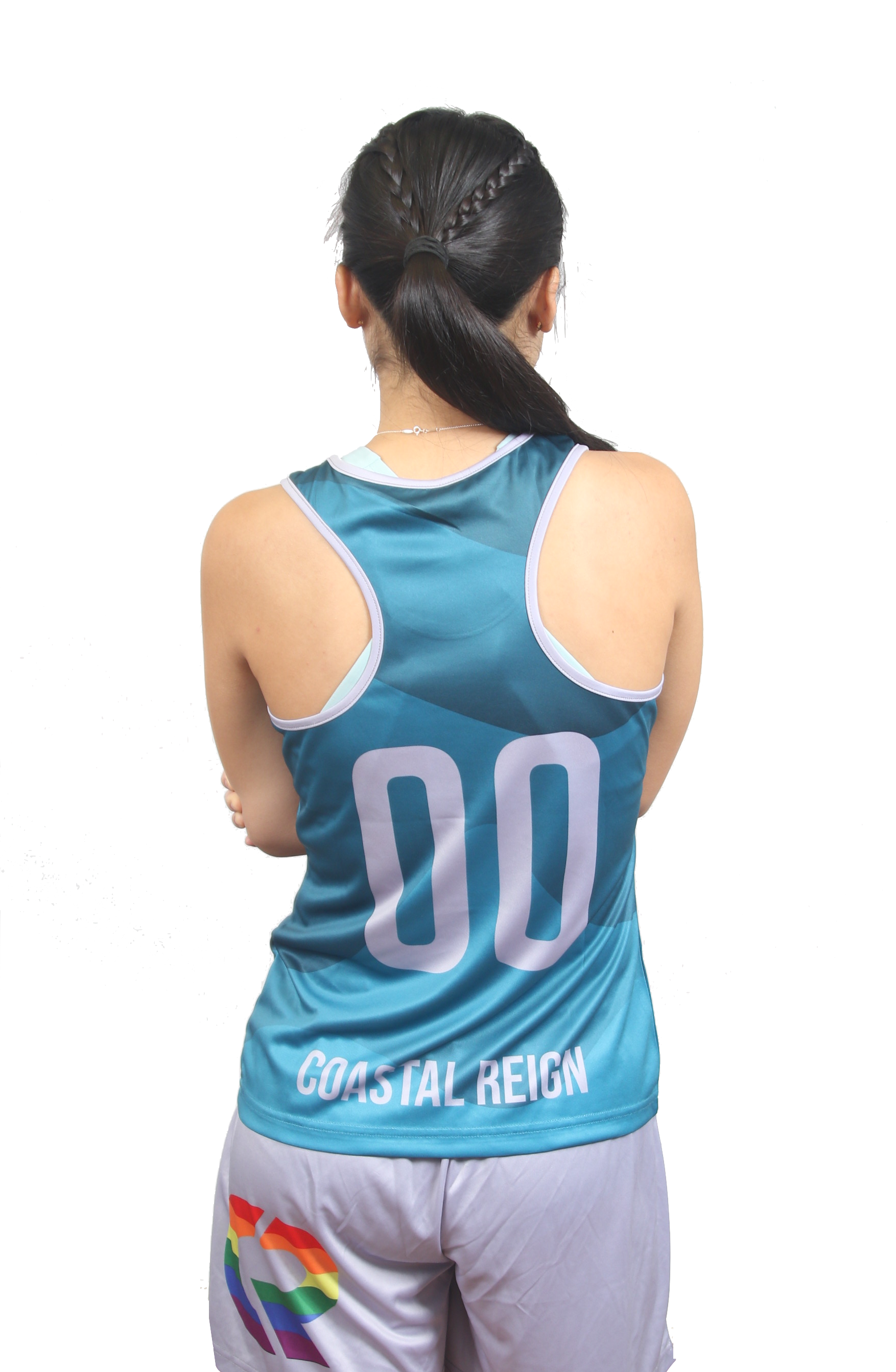 Custom Sublimated Womens Racerback Tank Top Coastal Reign