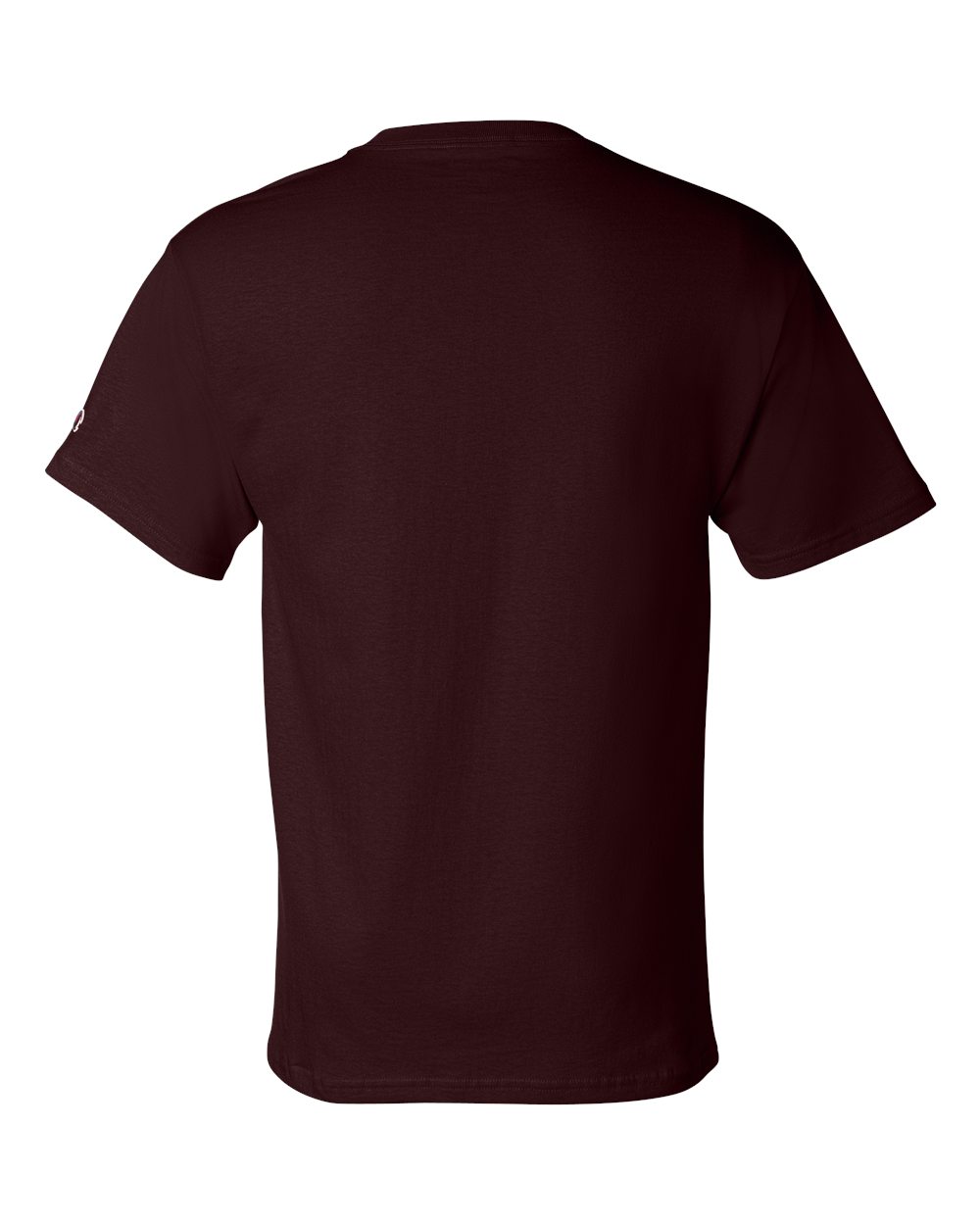 Am image of a Custom Champion Adult Short Sleeve Cotton Tee in Maroon!