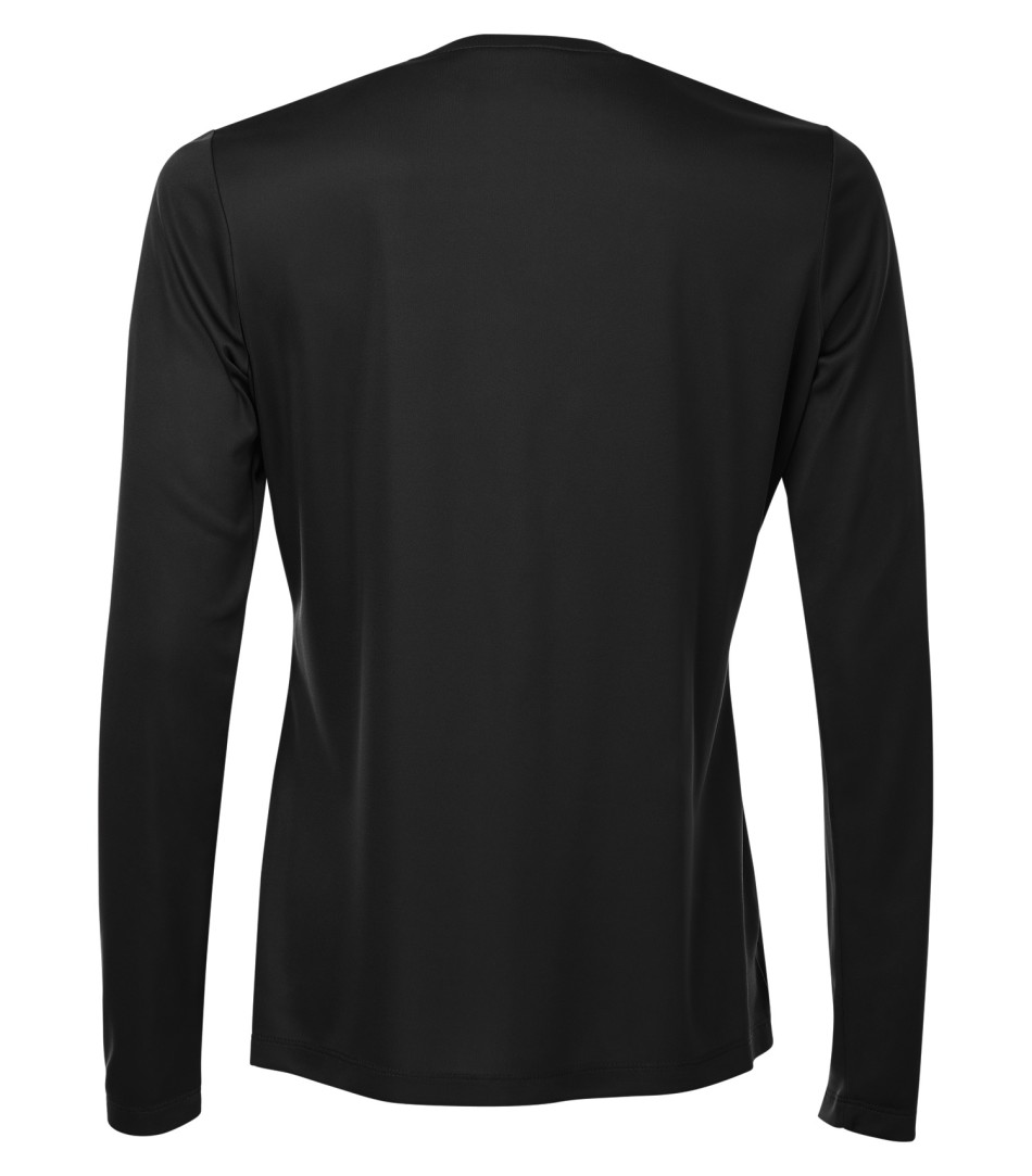 Am image of a Custom ATC Pro Team Long Sleeve V Neck Ladies Tee in Black!