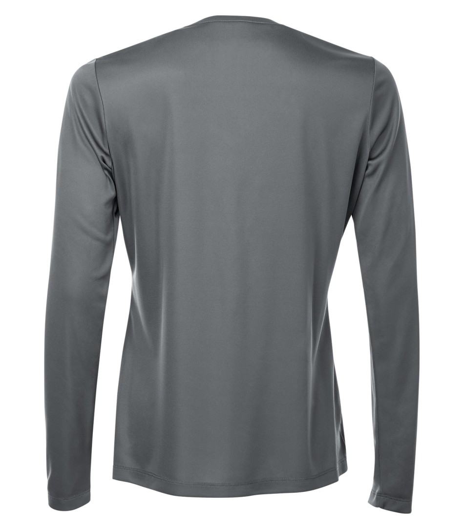 Am image of a Custom ATC Pro Team Long Sleeve V Neck Ladies Tee in Coal Grey!