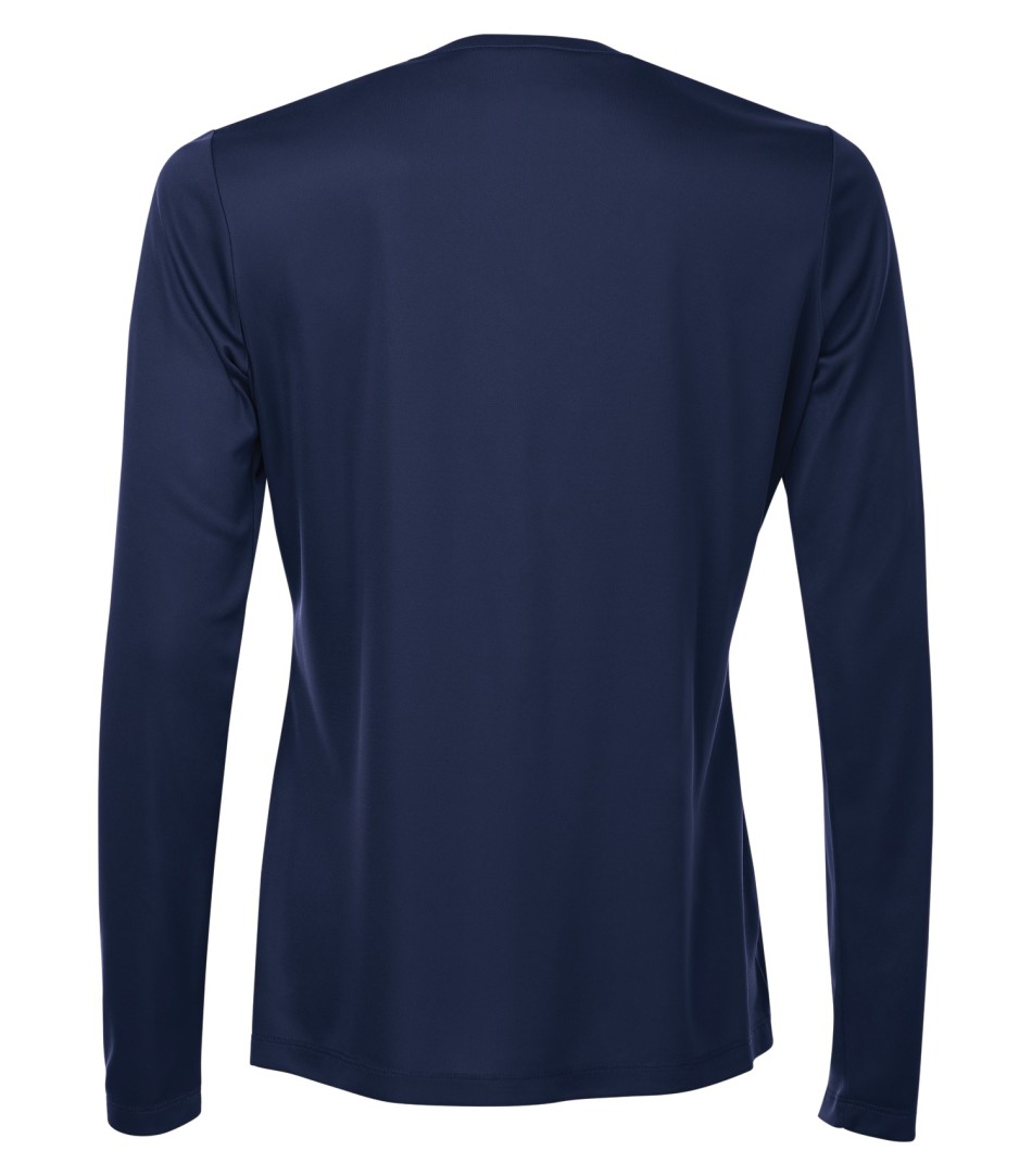 Am image of a Custom ATC Pro Team Long Sleeve V Neck Ladies Tee in True Navy!