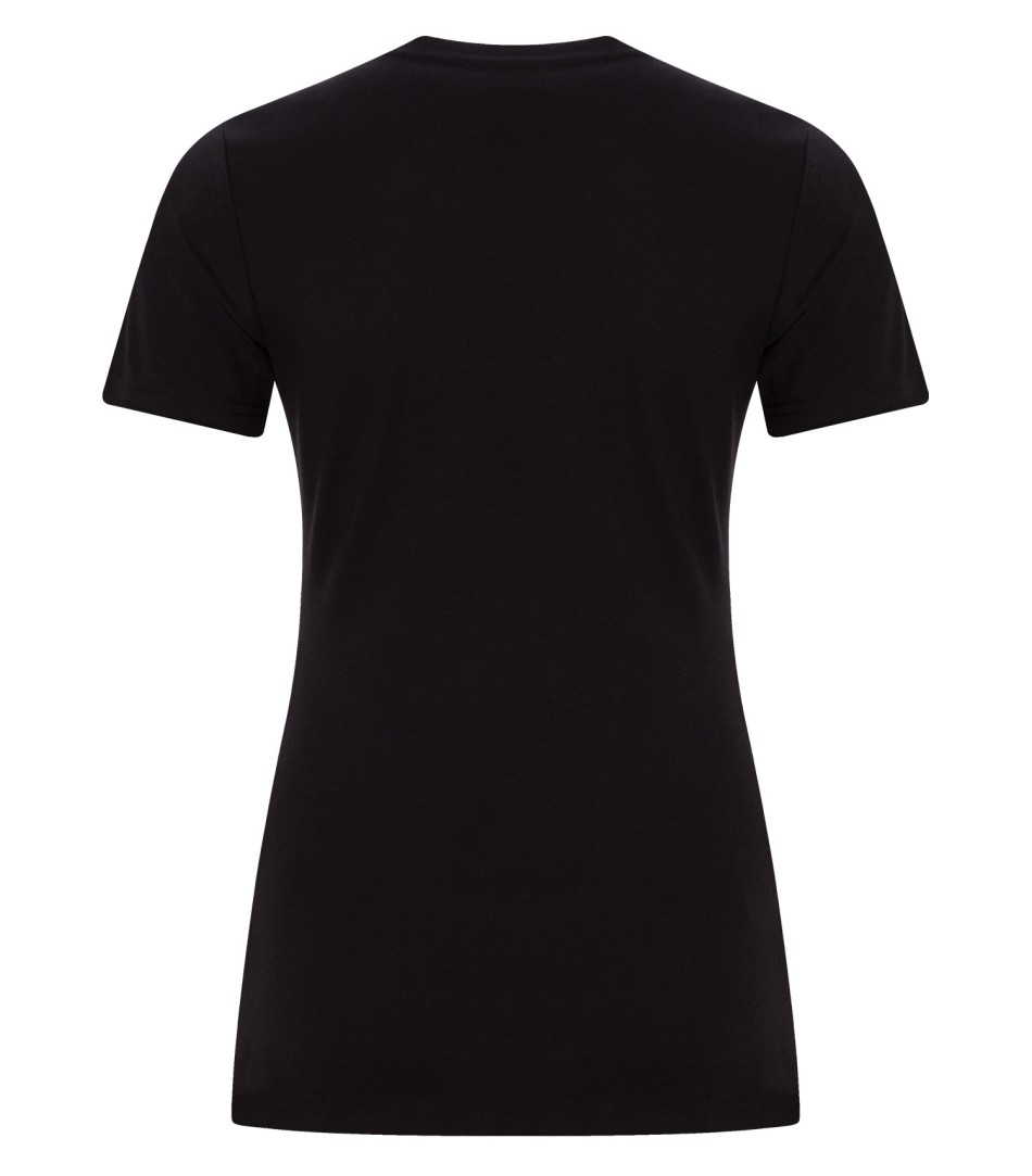 Am image of a Custom Koi Element Ring Spun Blend Ladies Tee in Onyx!