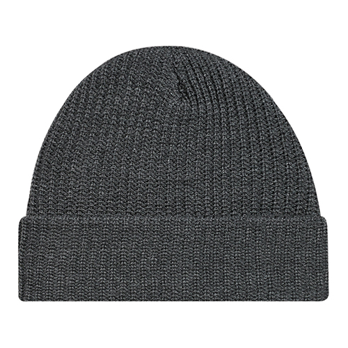Am image of a Custom Acrylic Cuff Toque Chunky Waffle Knit in Dark Grey!