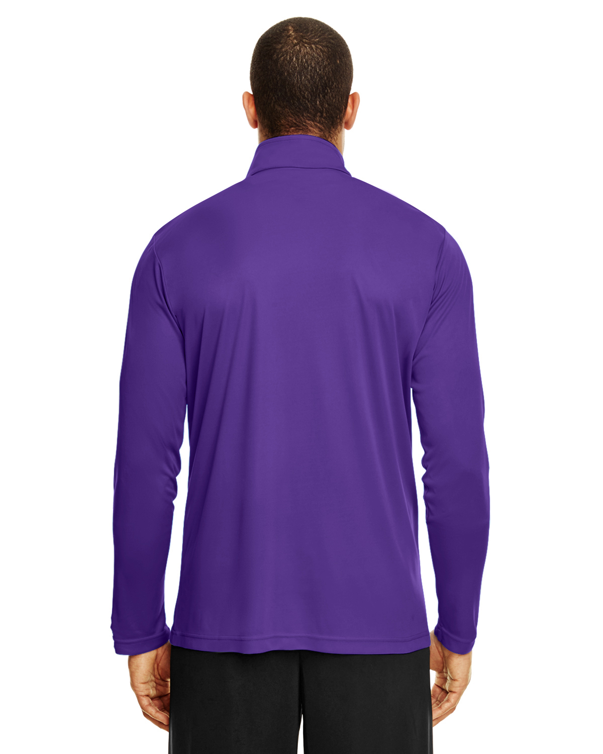 Am image of a Custom Team 365 Men's Zone Performance Quarter Zip in Sport Purple!