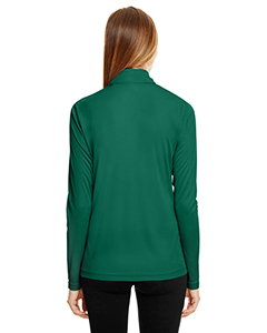 Am image of a Custom Team 365 Ladies' Zone Performance Quarter Zip in Sport Forest!