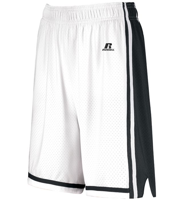 Russell Athletic Ladies Legacy Basketball Shorts in White/Black