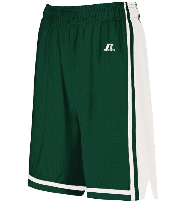 Russell Athletic Ladies Legacy Basketball Shorts in Dark Green/White