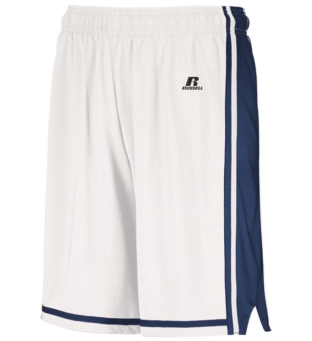 Russell Athletic Youth Legacy Basketball Shorts in White/Navy