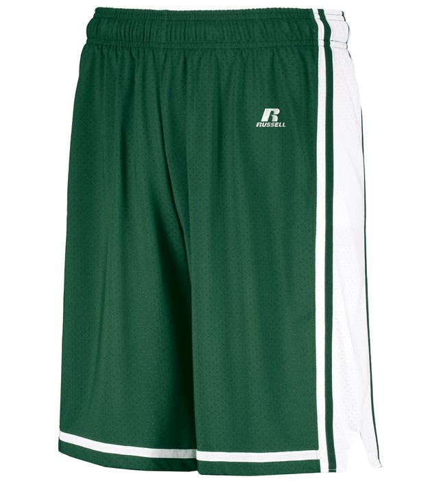 Russell Athletic Youth Legacy Basketball Shorts in Dark Green/White