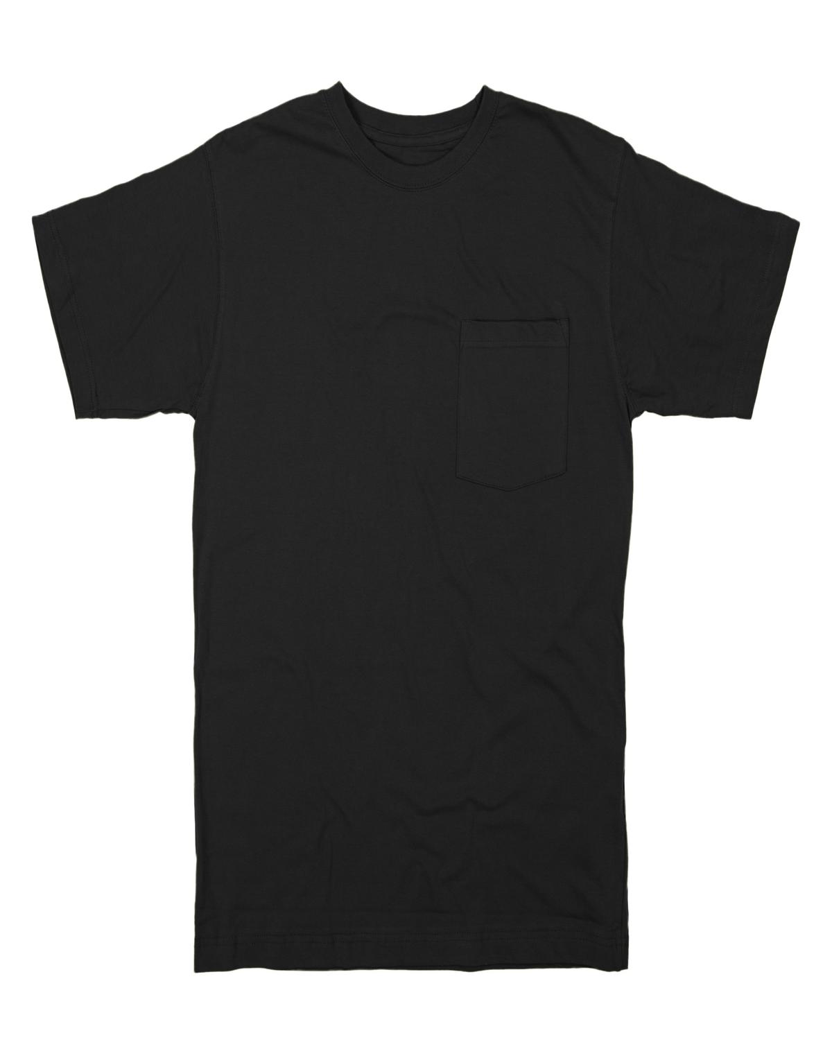 An image of a Custom Berne Men's Heavyweight Pocket T Shirt in Black!