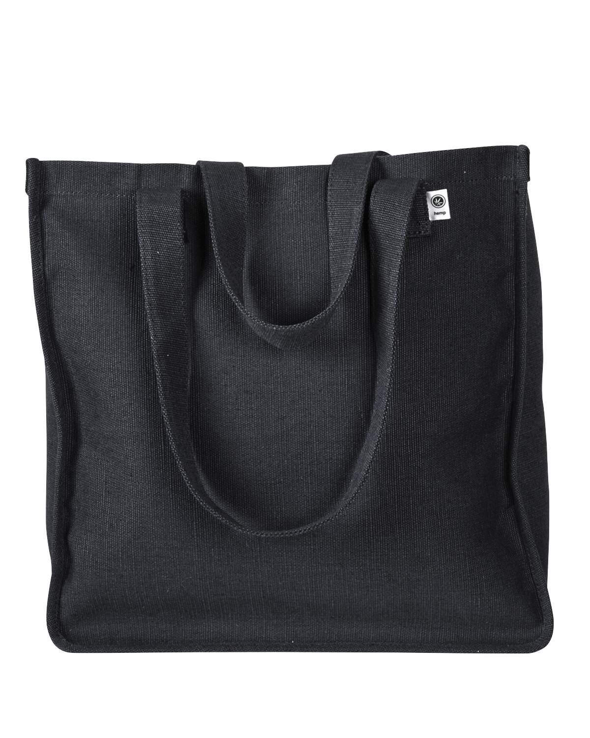 Am image of a Custom Econscious 6.8 oz Hemp Market Tote in Black!