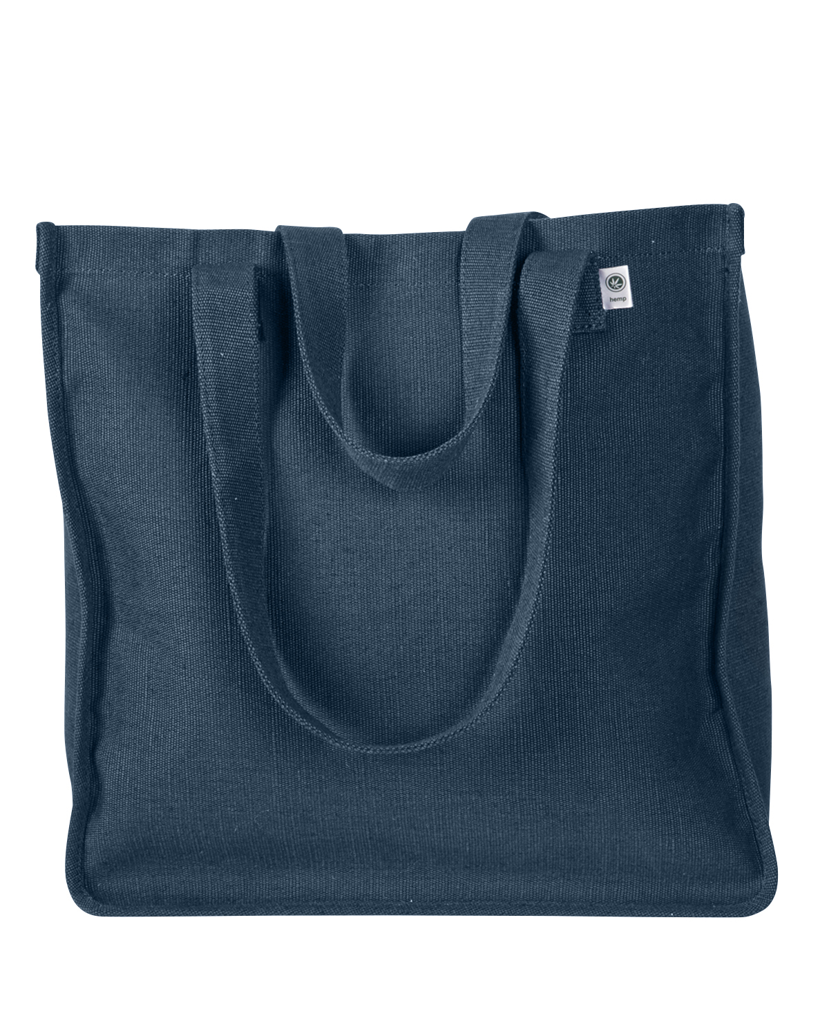 Am image of a Custom Econscious 6.8 oz Hemp Market Tote in Navy!