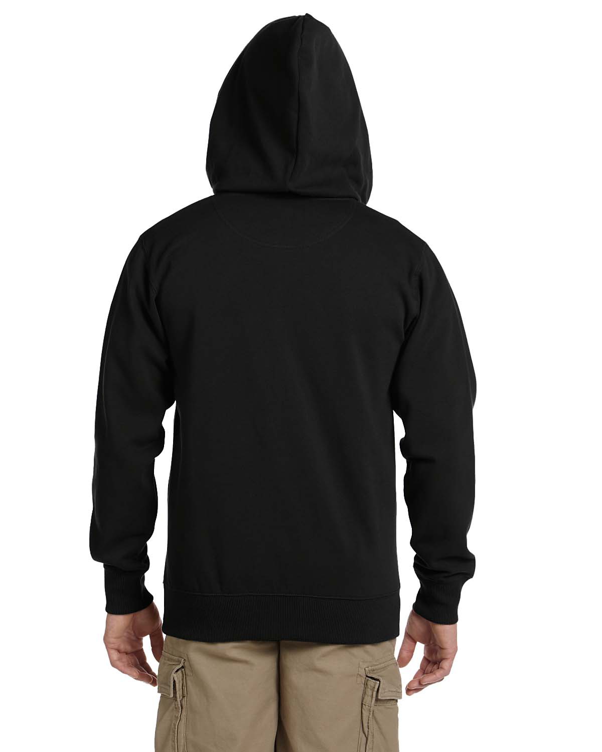 Am image of a Custom Econscious Men's Organic Recycled Full Zip Hood in Black!