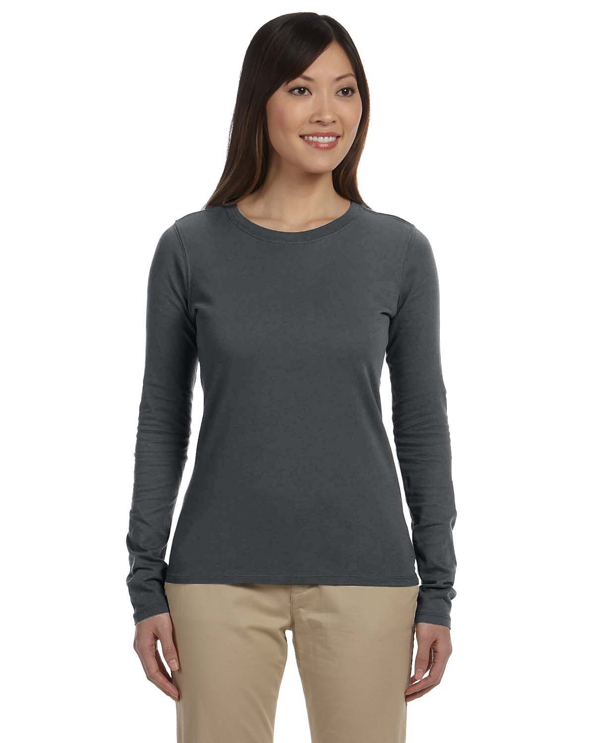 Econscious Ladies Classic Long Sleeve T Shirt in Charcoal