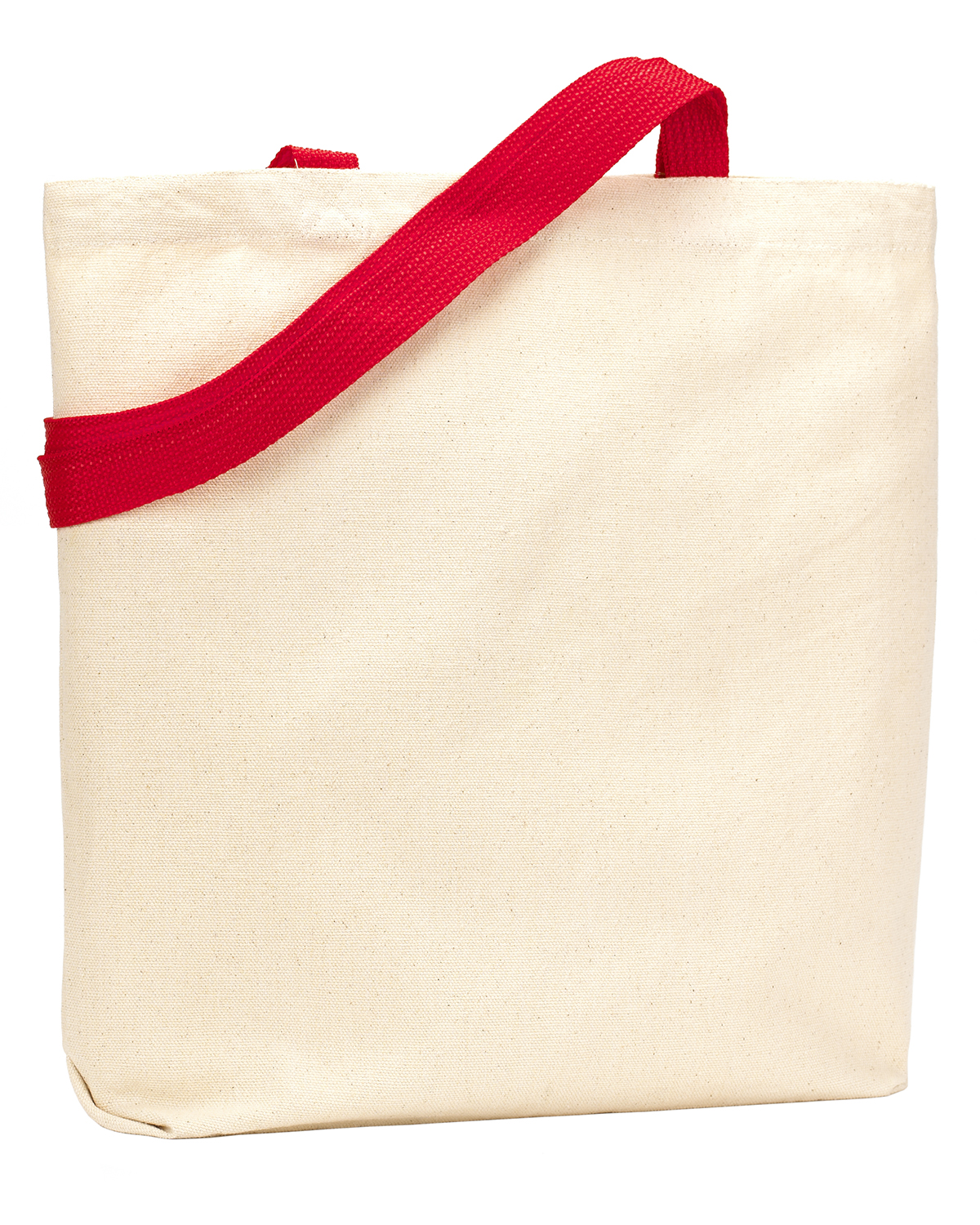 Am image of a Custom Liberty Bags Jennifer Recycled Cotton Canvas Tote in Natural/Red!
