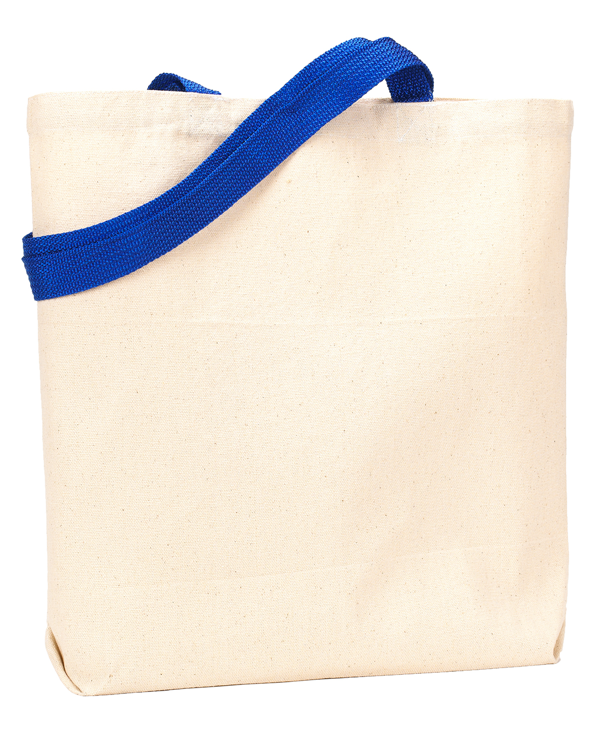 Am image of a Custom Liberty Bags Jennifer Recycled Cotton Canvas Tote in Natural/Royal!