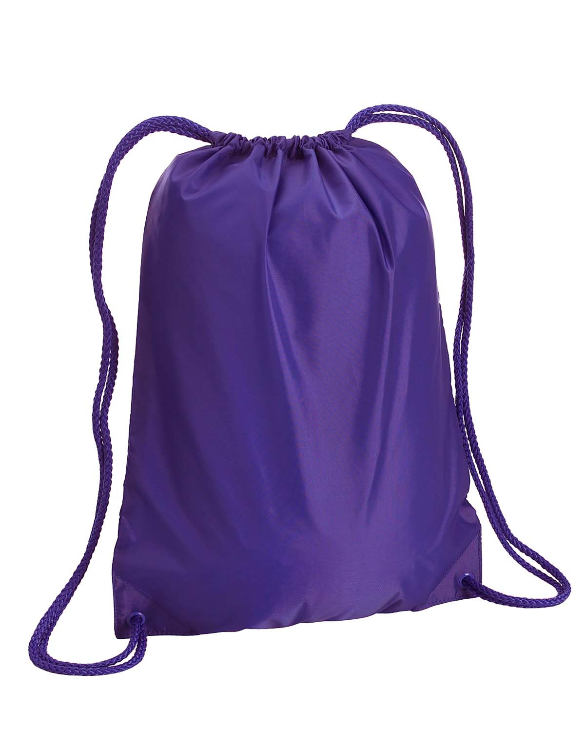 Am image of a Custom Liberty Bags Boston Drawstring Backpack in Purple!