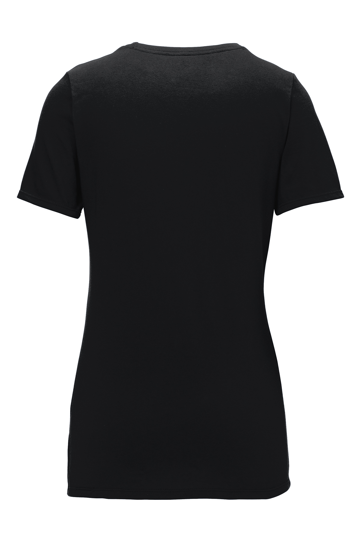 Am image of a Custom Nike Ladies Dri FIT Cotton Poly Scoop Neck Tee in Black!