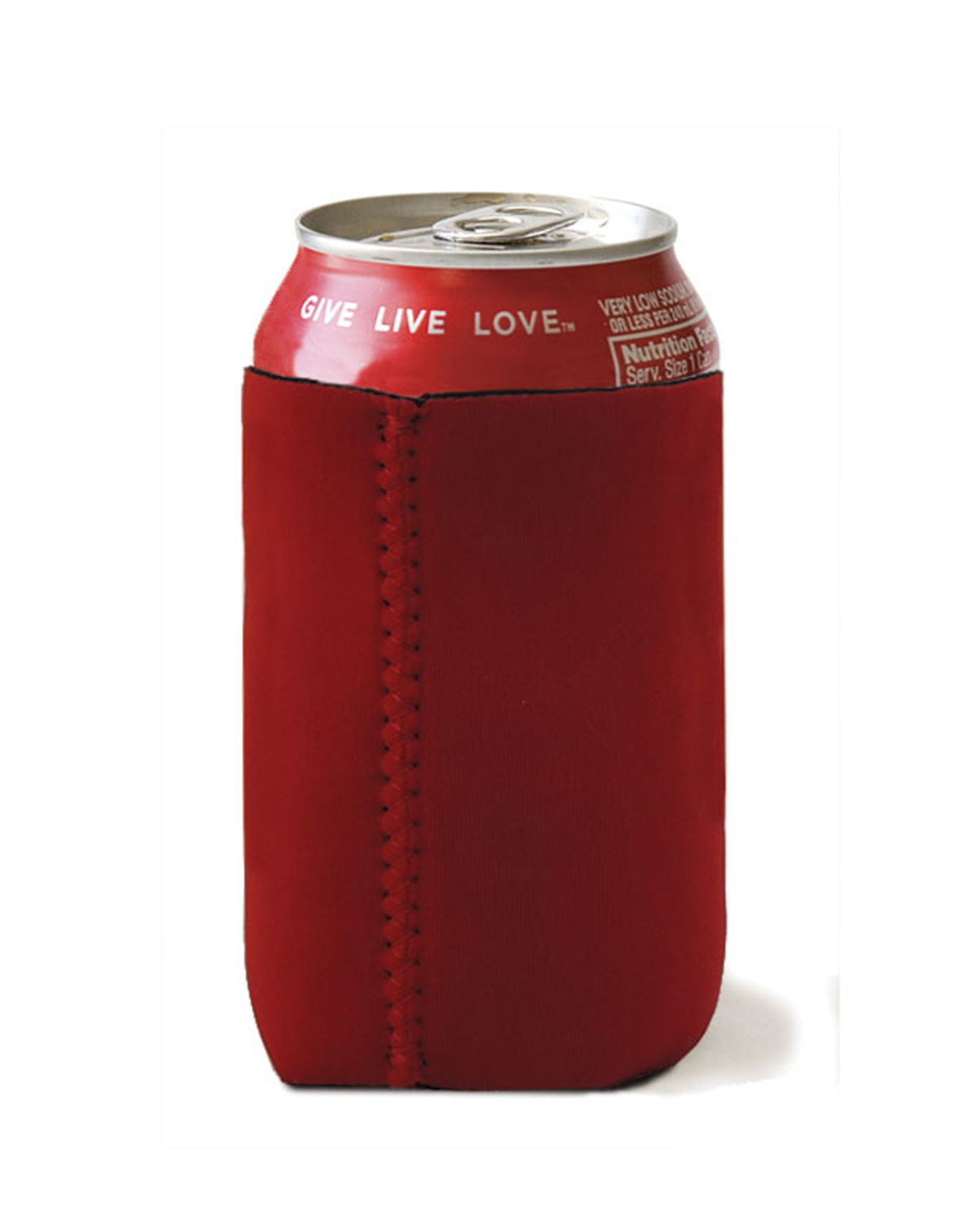 Am image of a Custom Liberty Bags Neoprene Can Holder in Red!