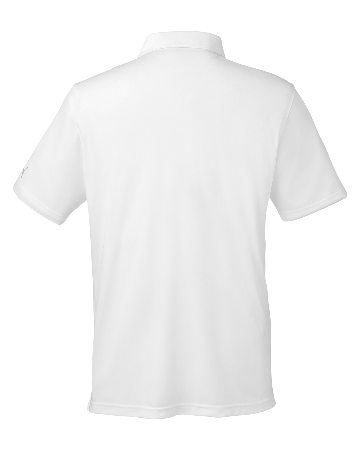 Am image of a Custom Puma Golf Mens' Icon Golf Polo in BRIGHT WHITE!