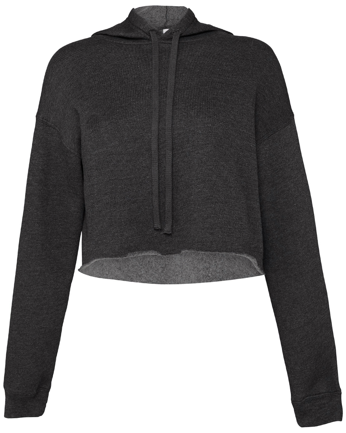 Bella and Canvas Women's Cropped Fleece Hoodie in Dark Grey Heather