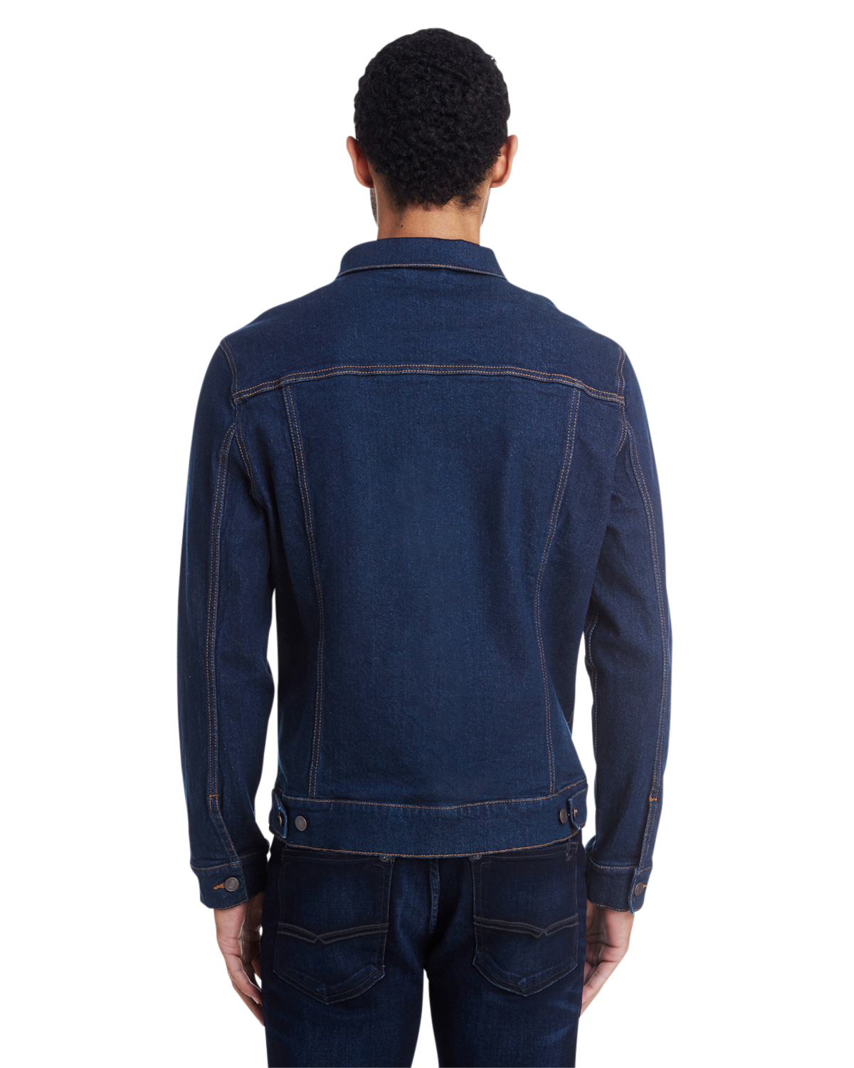 Am image of a Custom Threadfast Unisex Denim Jacket in Classic Denim!