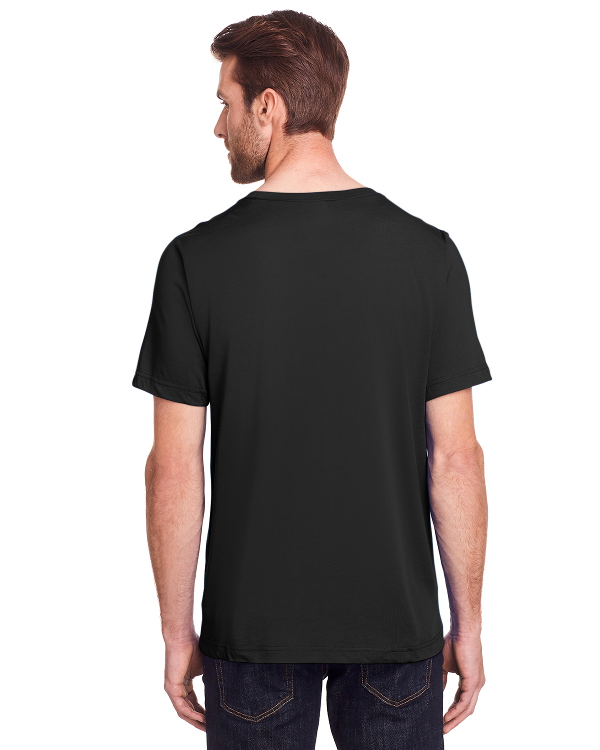 Am image of a Custom Core 365 Adult Fusion ChromaSoft Performance T Shirt in Black!