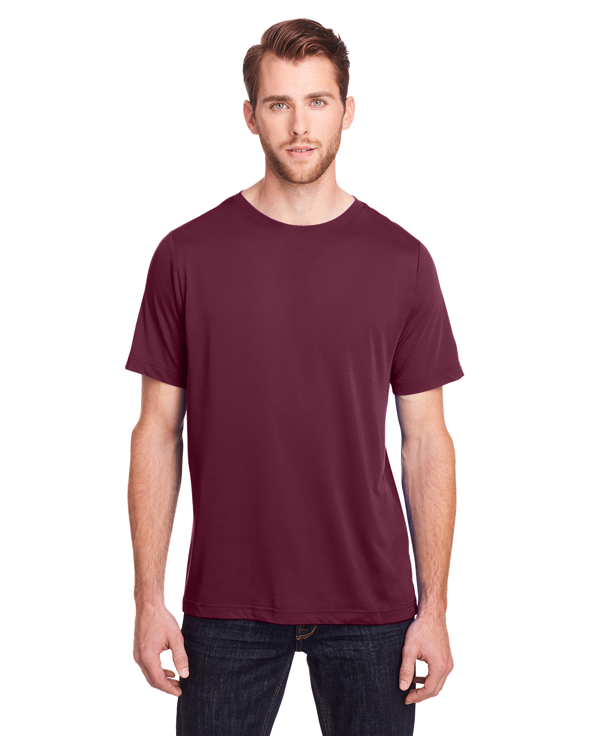 Core 365 Adult Fusion ChromaSoft Performance T Shirt in Burgundy