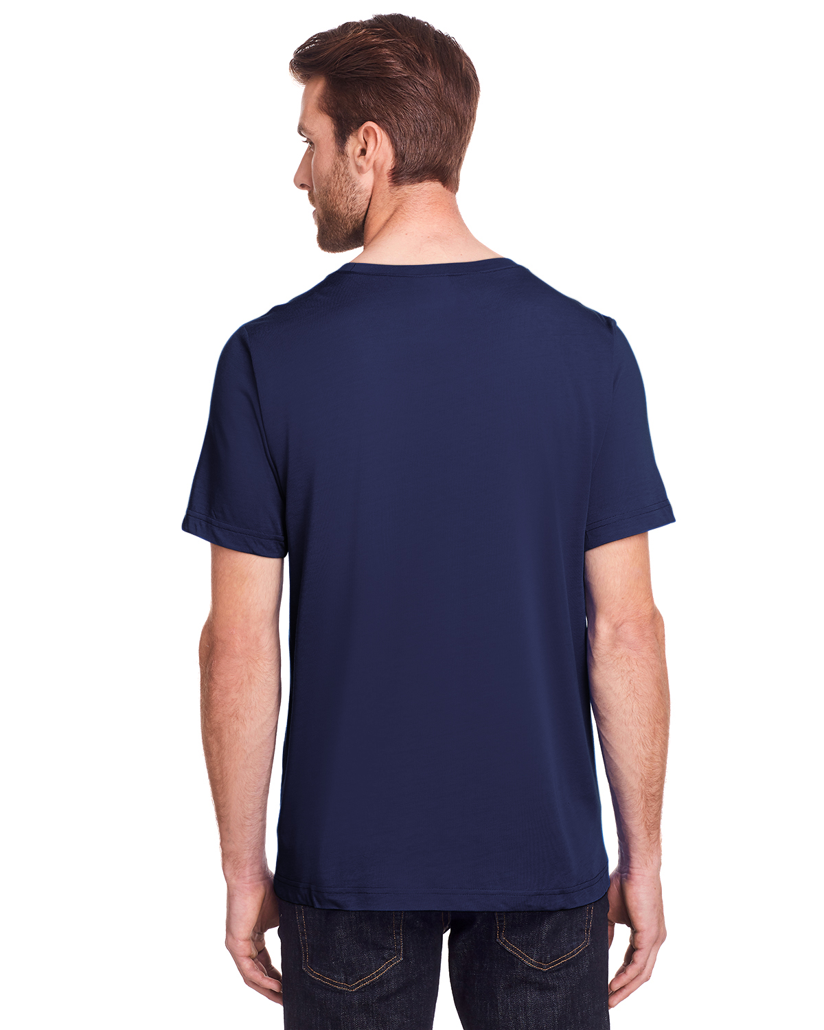 Am image of a Custom Core 365 Adult Fusion ChromaSoft Performance T Shirt in Classic Navy!