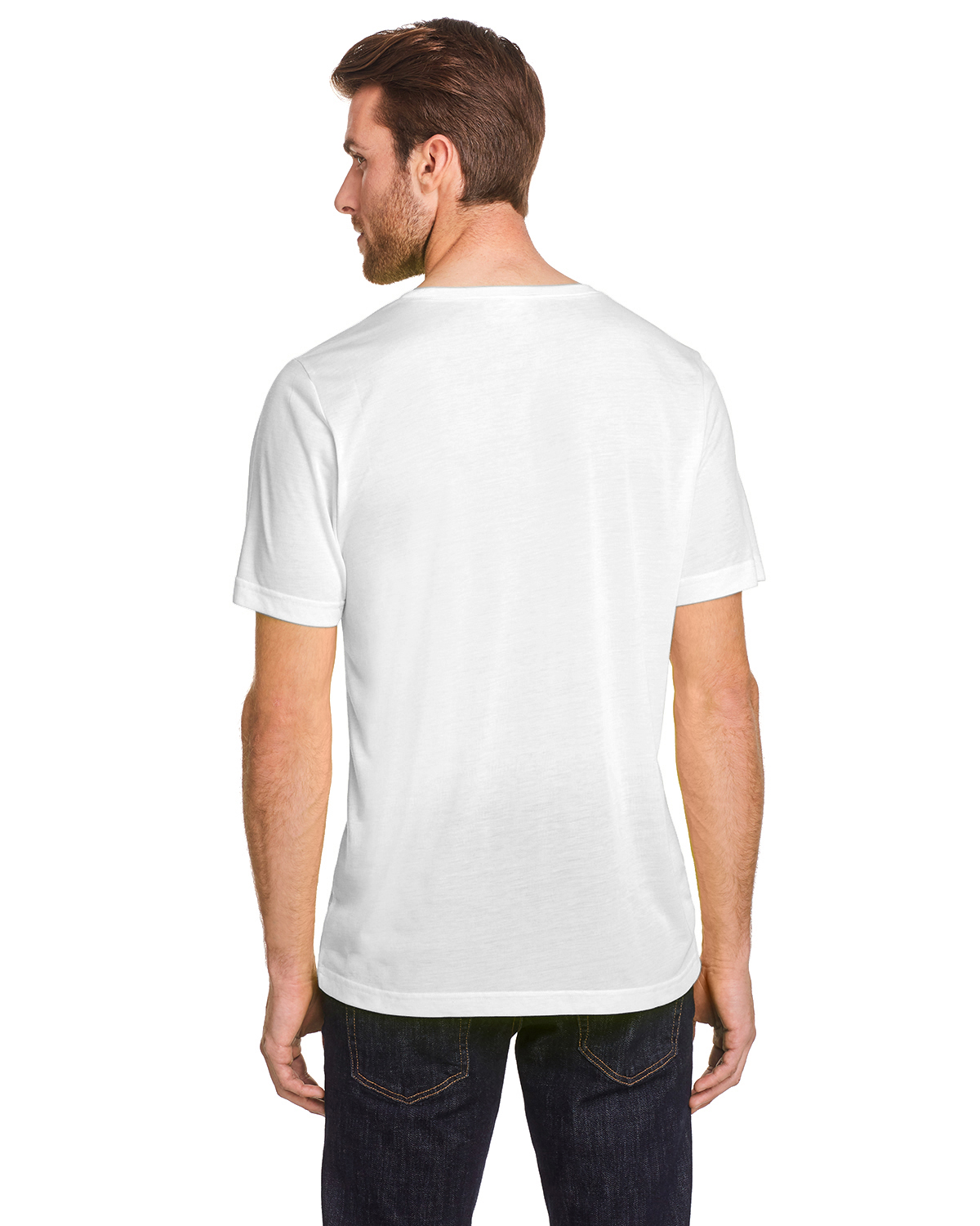 Am image of a Custom Core 365 Adult Fusion ChromaSoft Performance T Shirt in White!