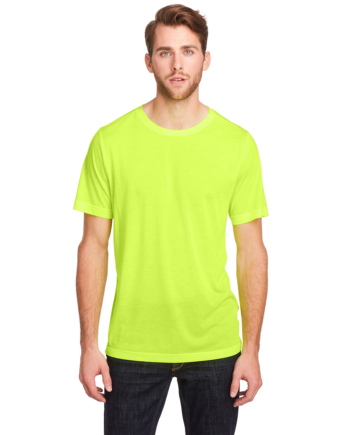 Core 365 Adult Fusion ChromaSoft Performance T Shirt in Safety Yellow