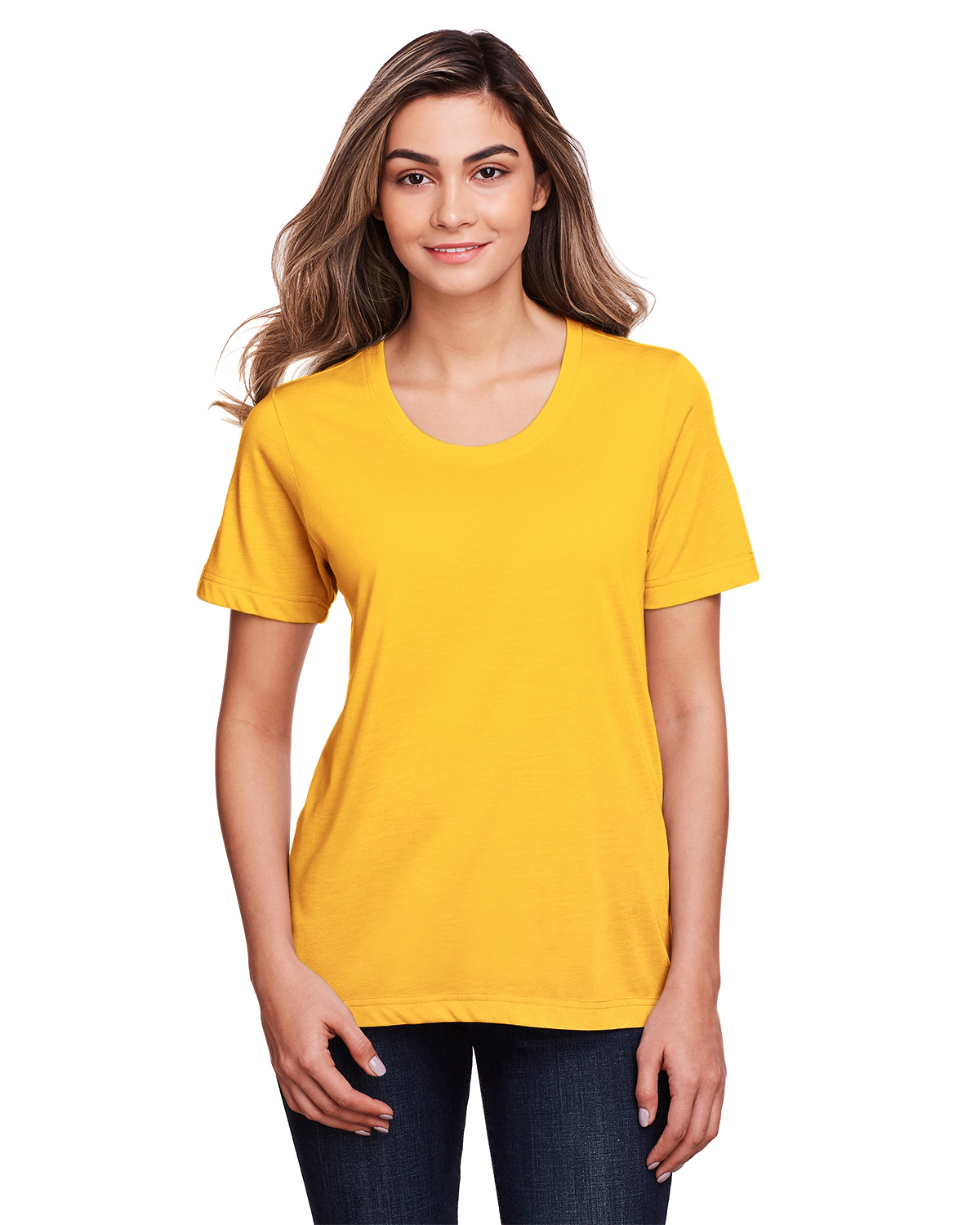 Core 365 Ladies' Fusion ChromaSoft™ Performance T Shirt in Campus Gold