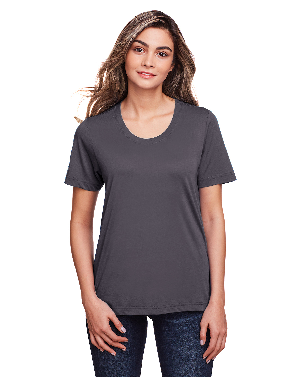 Core 365 Ladies' Fusion ChromaSoft™ Performance T Shirt in Carbon