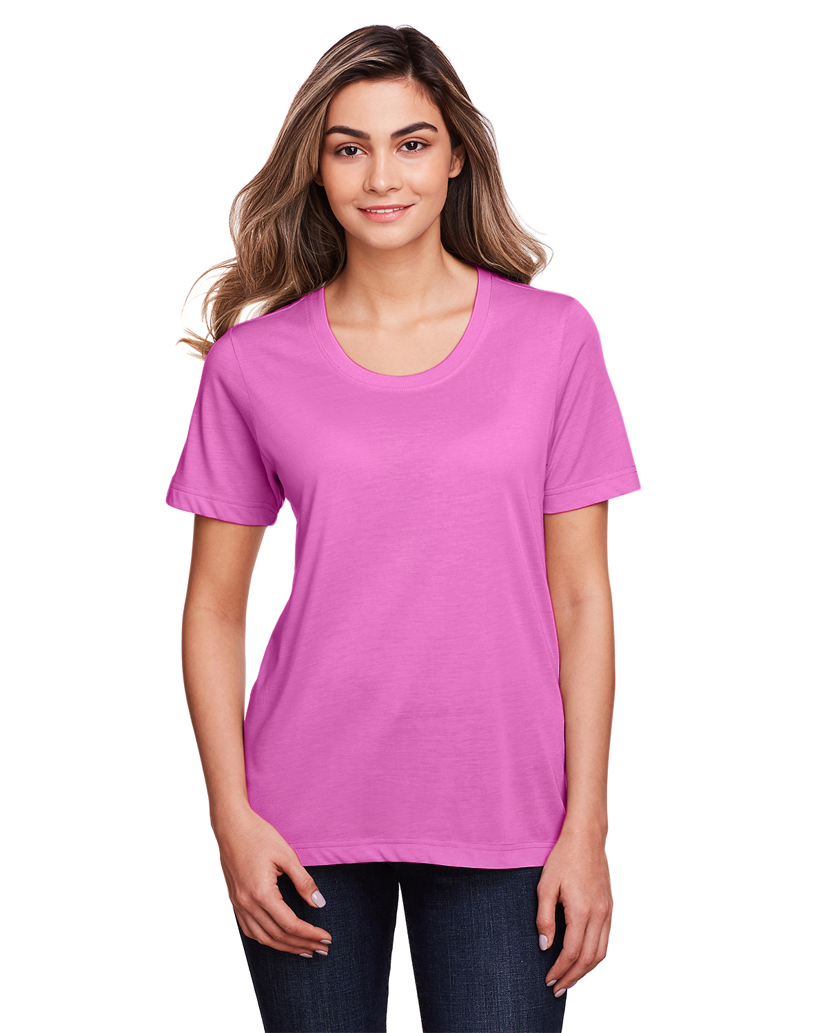 Core 365 Ladies' Fusion ChromaSoft™ Performance T Shirt in Charity Pink
