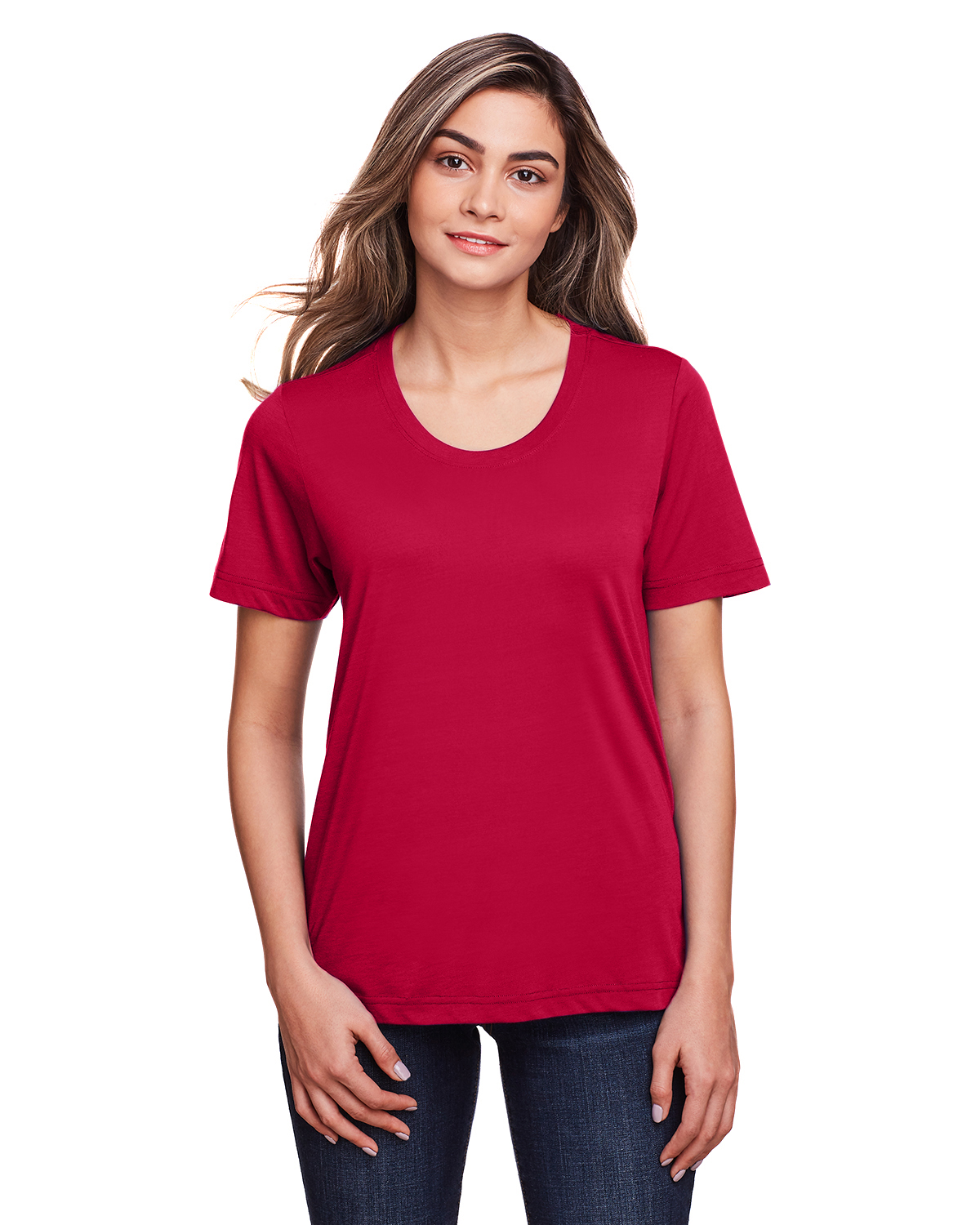 Core 365 Ladies' Fusion ChromaSoft™ Performance T Shirt in Classic Red