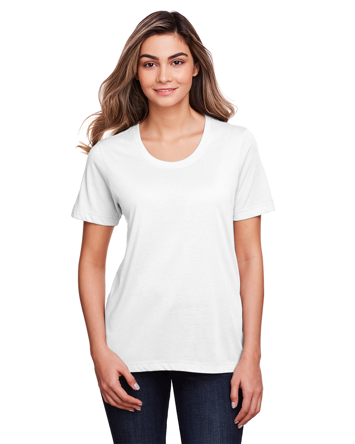 Core 365 Ladies' Fusion ChromaSoft™ Performance T Shirt in White