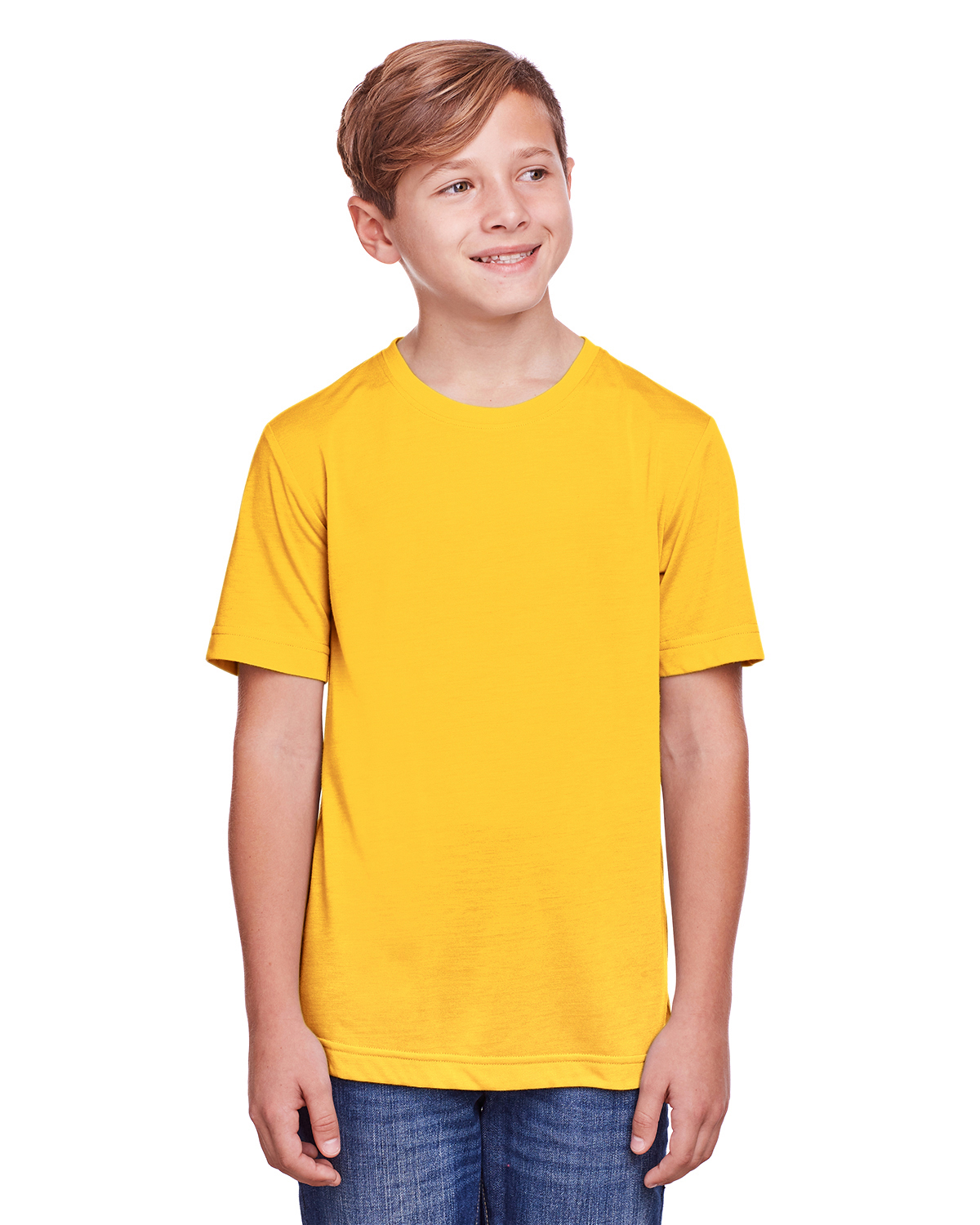 Core 365 Youth Fusion ChromaSoft Performance T Shirt in Campus Gold