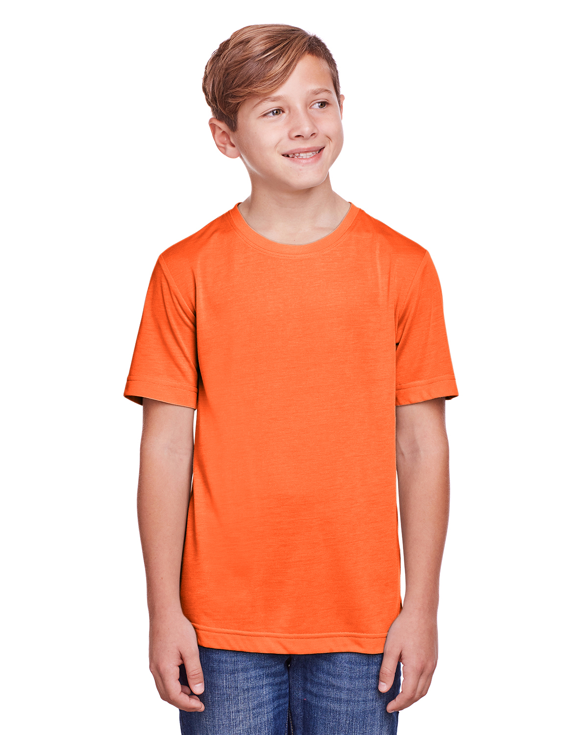 Core 365 Youth Fusion ChromaSoft Performance T Shirt in Campus Orange