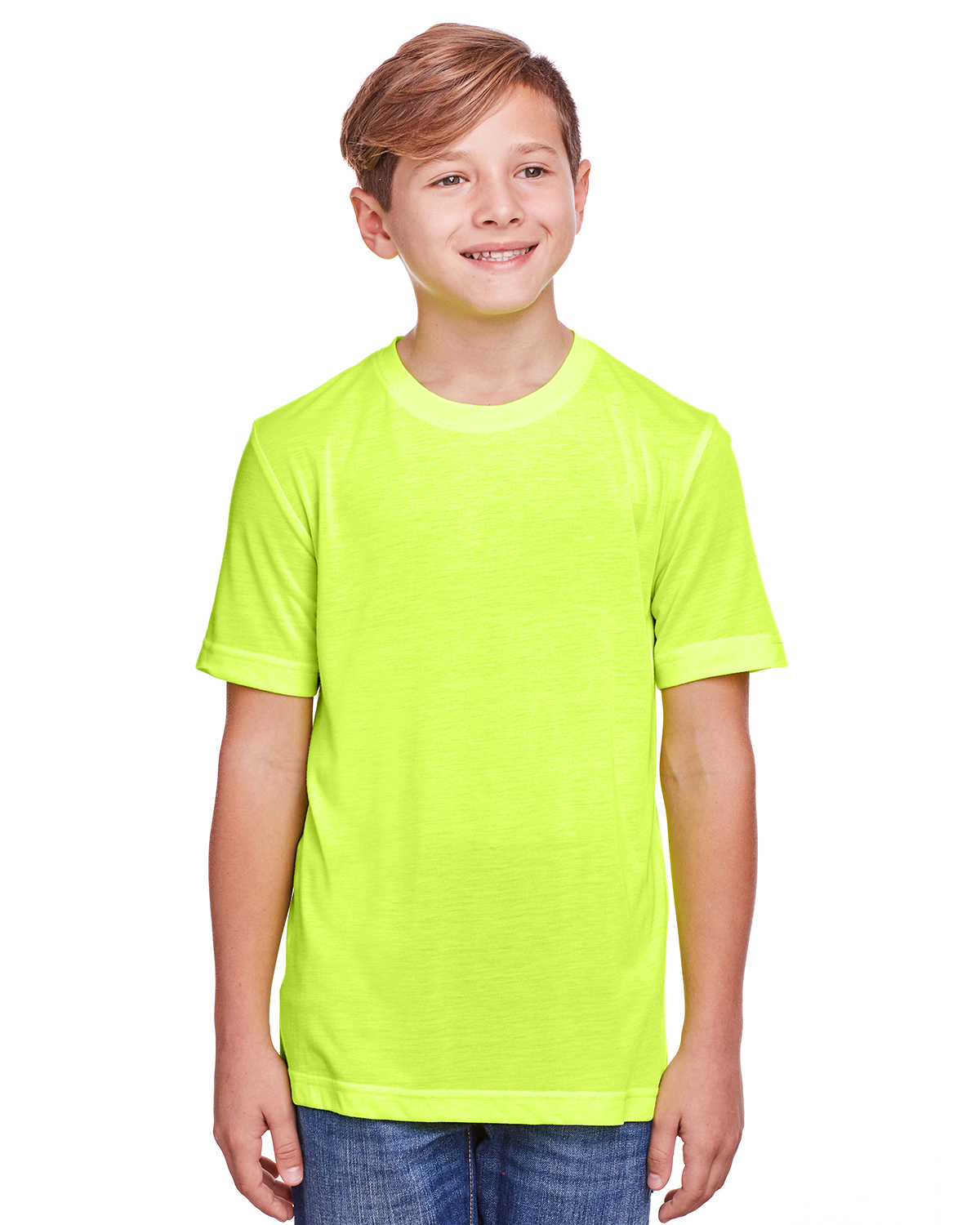 Core 365 Youth Fusion ChromaSoft Performance T Shirt in Safety Yellow