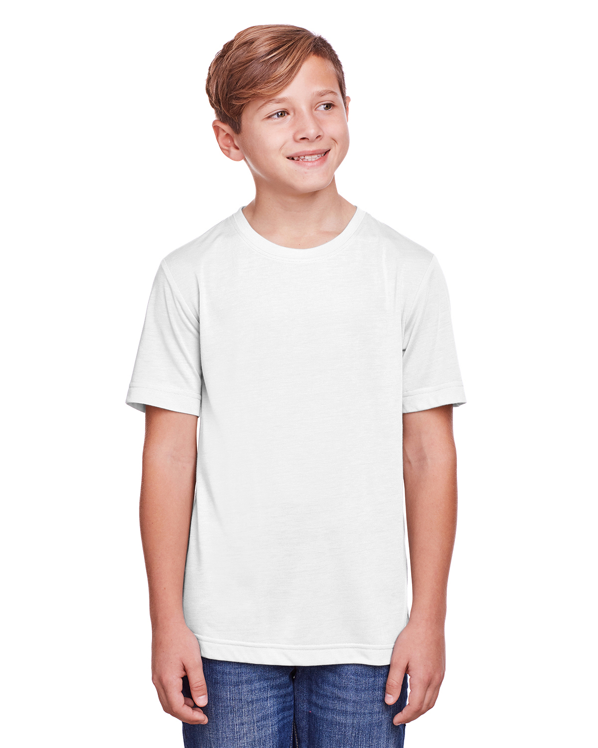 Core 365 Youth Fusion ChromaSoft Performance T Shirt in White