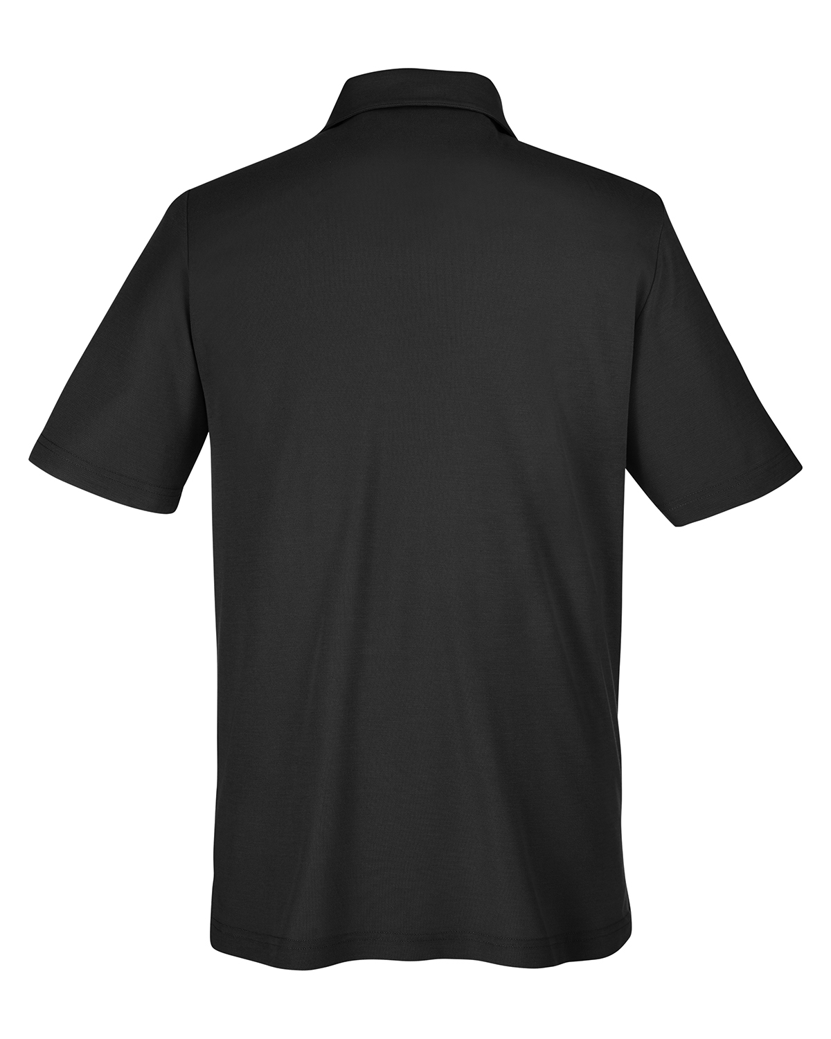 Am image of a Custom Core 365 Men's Fusion ChromaSoft™ Pique Polo in Black!