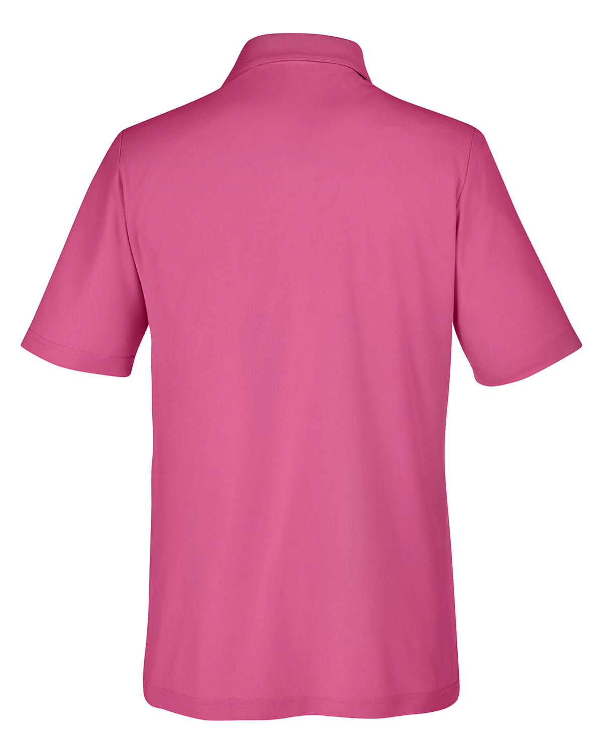 Am image of a Custom Core 365 Men's Fusion ChromaSoft™ Pique Polo in Charity Pink!