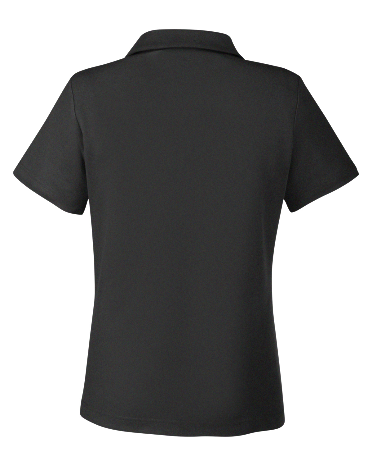 Am image of a Custom Core 365 Ladies Fusion ChromaSoft Pique Polo in Black!