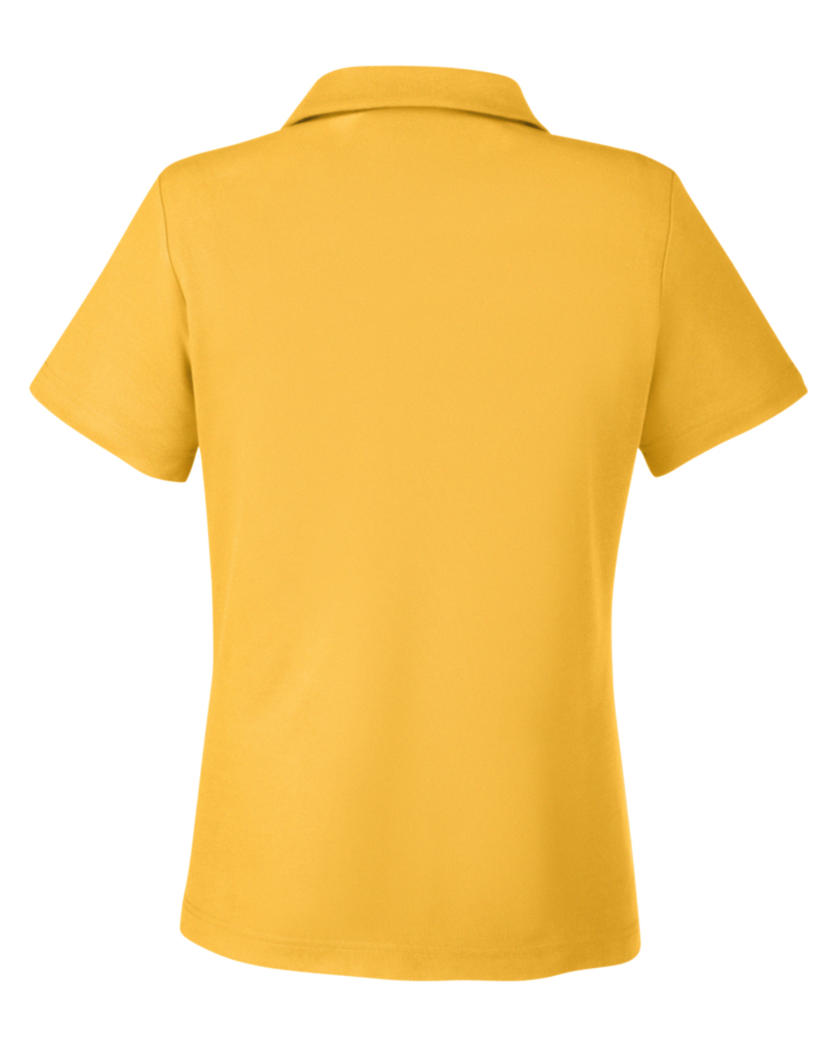 Am image of a Custom Core 365 Ladies Fusion ChromaSoft Pique Polo in Campus Gold!